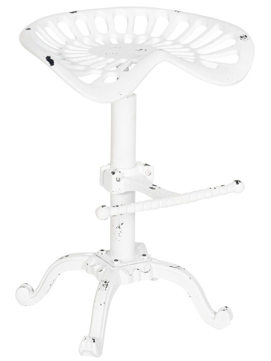 Conjunto de 2 bancos altos Butch, branco antigo Conjunto de 2 bancos altos Butch, branco antigo