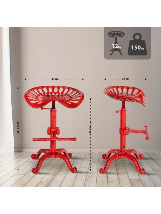 Conjunto de 2 bancos altos Butch, vermelho Conjunto de 2 bancos altos Butch, vermelho