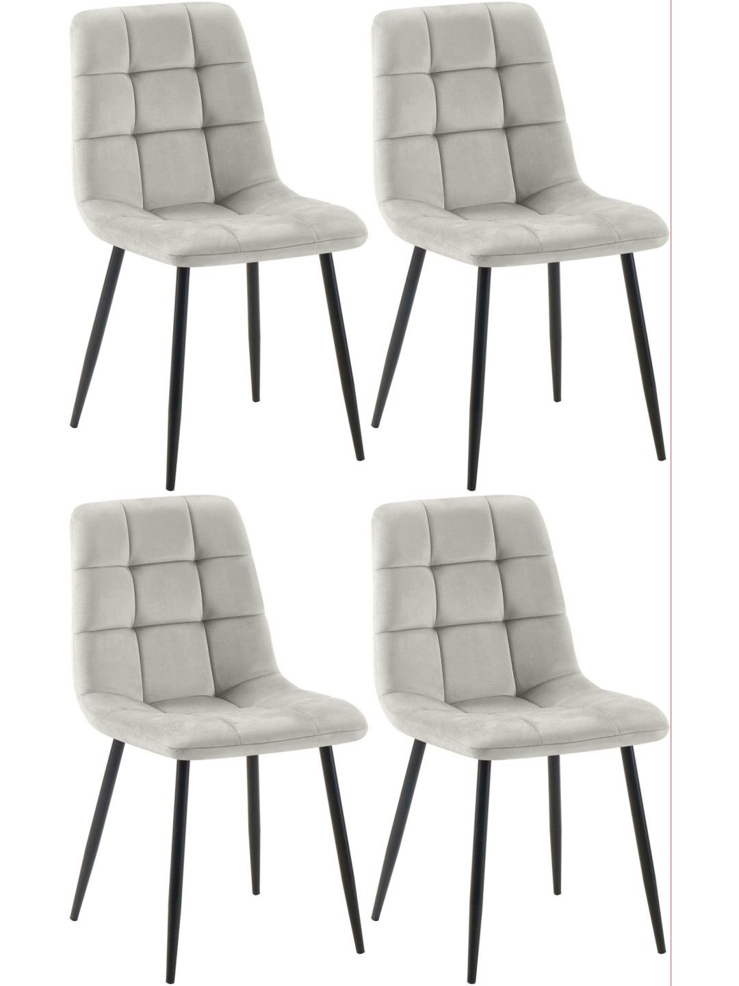 Conjunto de 4 cadeiras de jantar Antibes, cinza