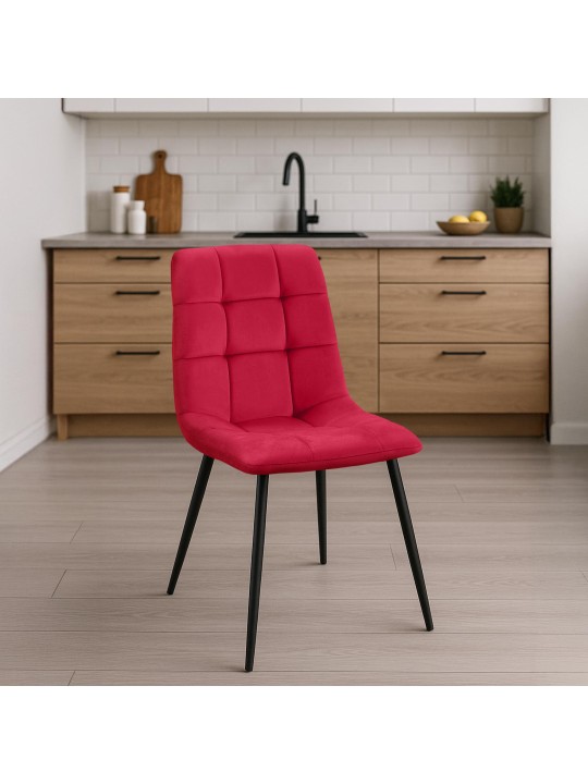 Conjunto de 4 cadeiras de jantar Antibes, vermelho