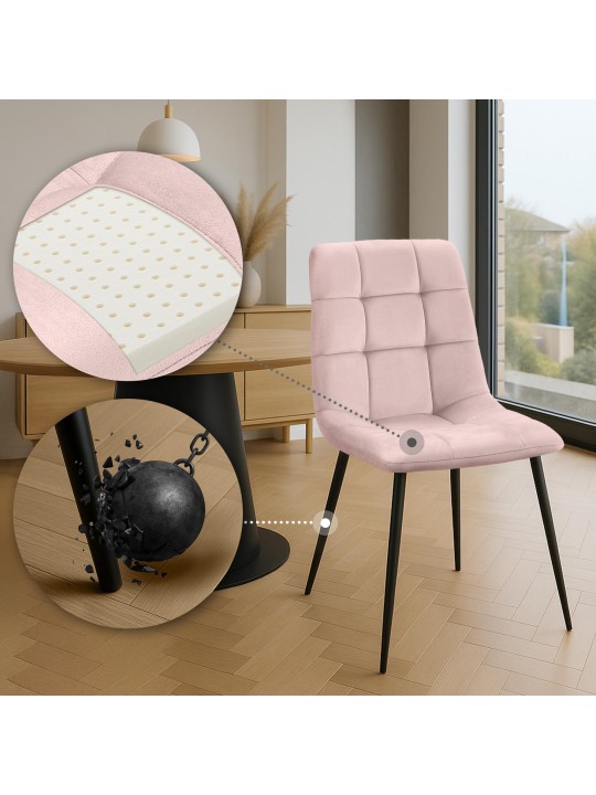 Conjunto de 4 cadeiras de jantar Antibes, rosa
