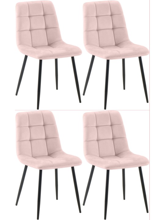 Conjunto de 4 cadeiras de jantar Antibes, rosa