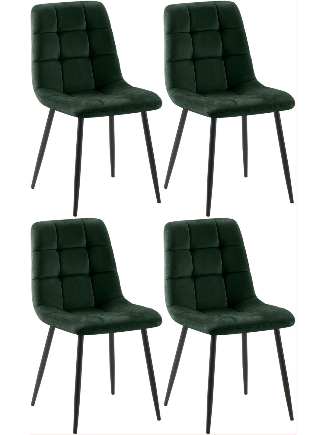 Conjunto de 4 cadeiras de jantar Antibes, verde