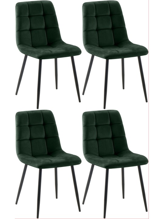 Conjunto de 4 cadeiras de jantar Antibes, verde