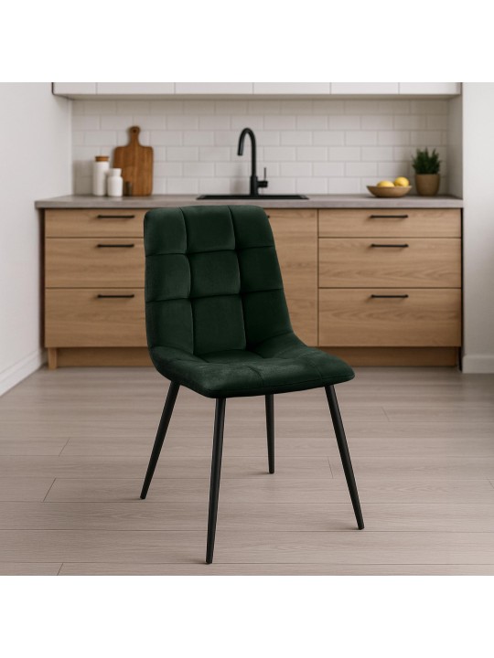 Conjunto de 4 cadeiras de jantar Antibes, verde