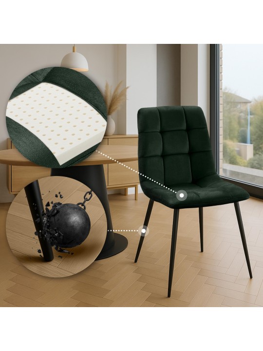 Conjunto de 4 cadeiras de jantar Antibes, verde