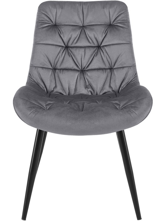 Cadeira de jantar de veludo Rossford, cinza escuro Cadeira de jantar de veludo Rossford, cinza escuro
