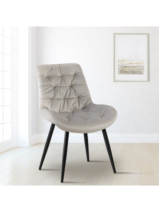 Cadeira de jantar de veludo Rossford, cinza