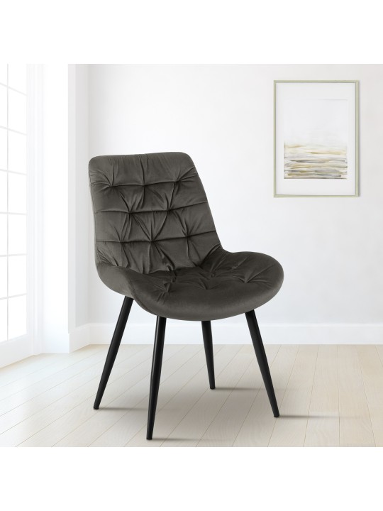 Cadeira de jantar de veludo Rossford, antracite
