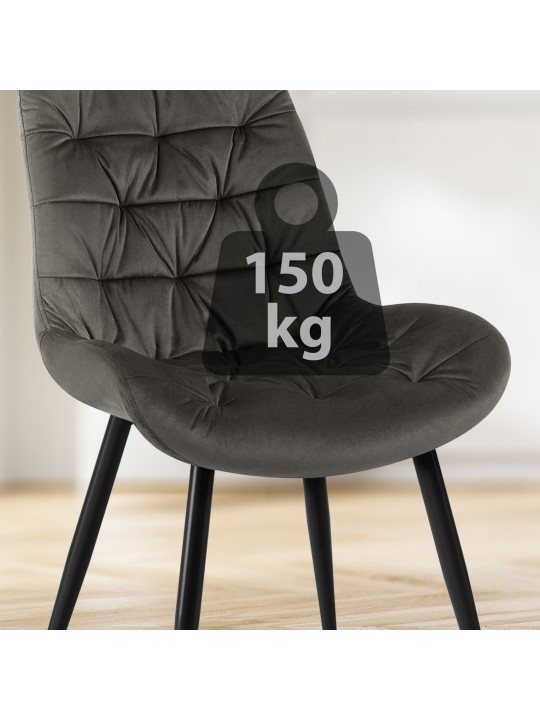 Conjunto de 2 cadeiras de jantar Rossford, antracite Conjunto de 2 cadeiras de jantar Rossford, antracite