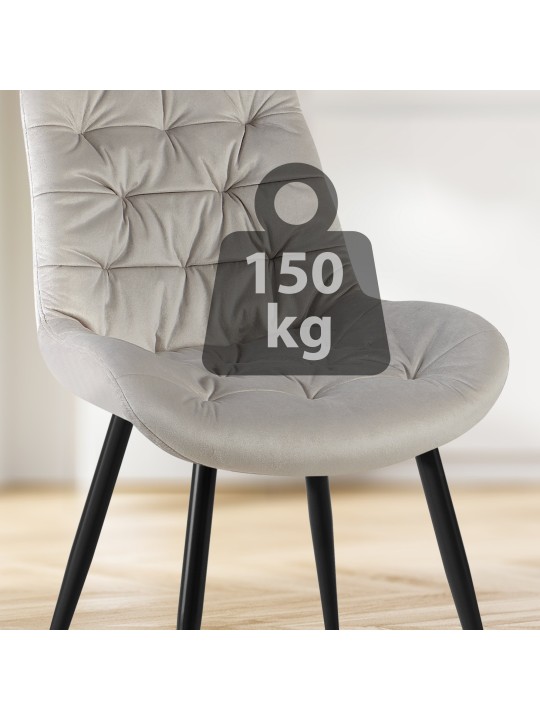 Conjunto de 2 cadeiras de jantar Rossford, cinza Conjunto de 2 cadeiras de jantar Rossford, cinza