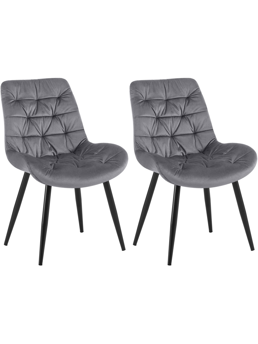 Conjunto de 2 cadeiras de jantar Rossford, cinza escuro