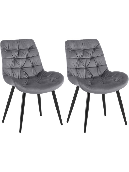 Conjunto de 2 cadeiras de jantar Rossford, cinza escuro