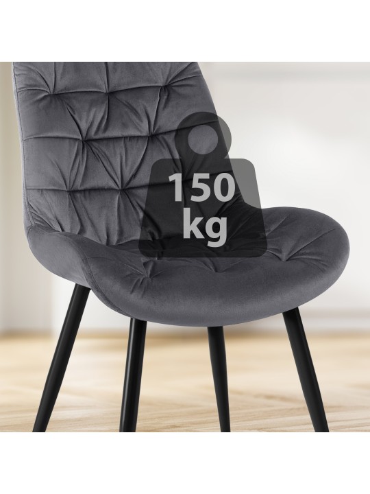 Conjunto de 2 cadeiras de jantar Rossford, cinza escuro