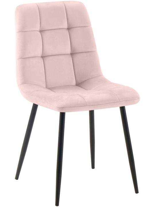 Cadeira de jantar de veludo Tilde, rosa