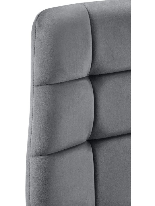 Cadeira de jantar de veludo Tilde, cinza escuro