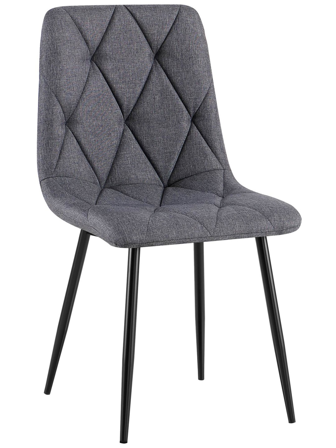 Cadeira de jantar em tecido Clairton, cinza escuro