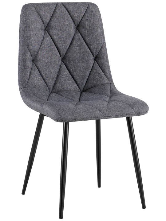 Cadeira de jantar em tecido Clairton, cinza escuro