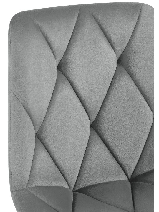 Cadeira de jantar de veludo Clairton, cinza escuro