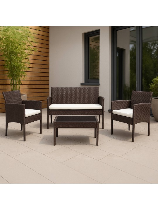 Grupo de assentos Ramunda, castanho