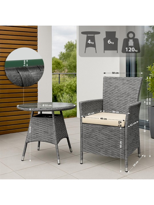 Grupo de assentos Fireda, cinza mesclado Grupo de assentos Fireda, cinza mesclado