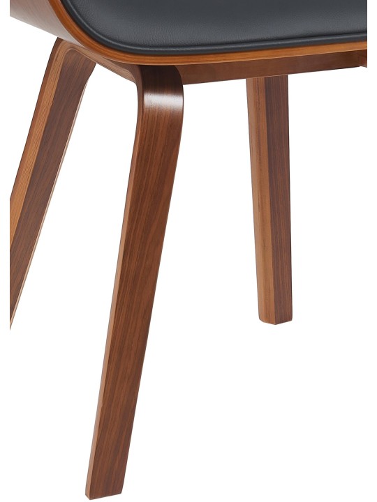 Cadeira para visitantes Beverley couro sintético, nogueira/preto