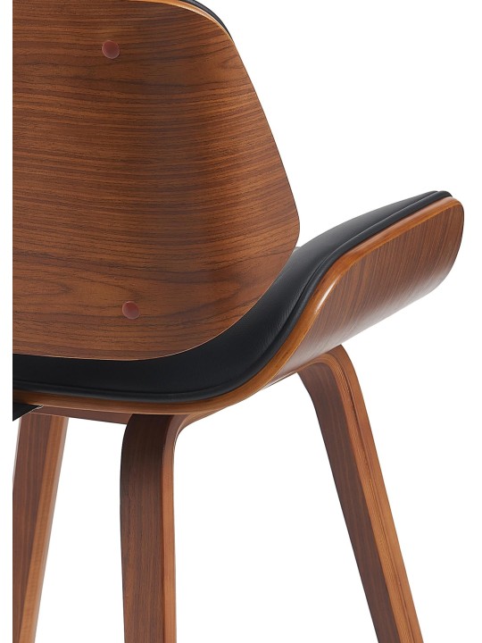 Cadeira para visitantes Beverley couro sintético, nogueira/preto