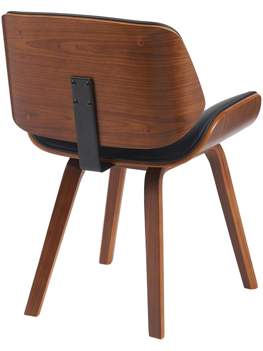 Cadeira para visitantes Beverley couro sintético, nogueira/preto