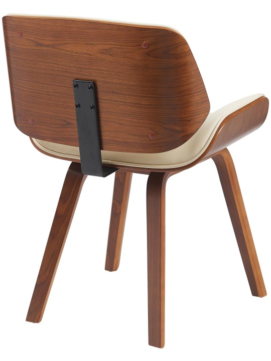 Cadeira para visitantes Beverley couro sintético, nogueira/creme