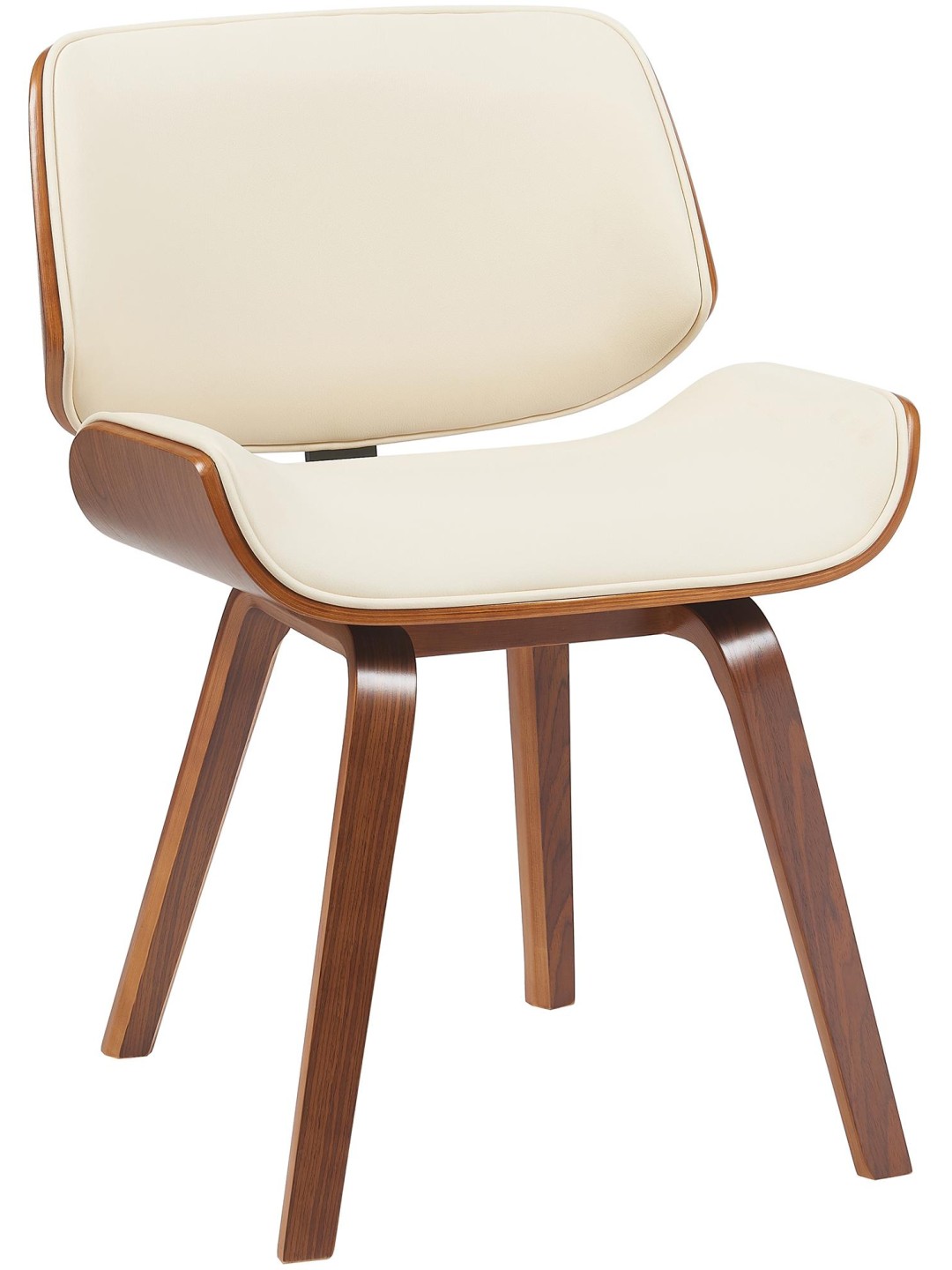 Cadeira para visitantes Beverley couro sintético, nogueira/creme