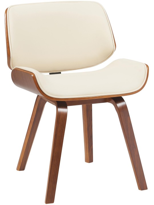 Cadeira para visitantes Beverley couro sintético, nogueira/creme