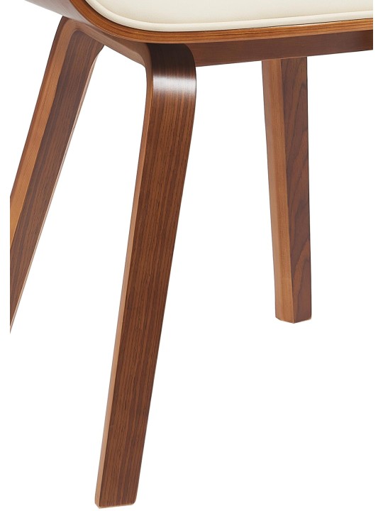 Cadeira para visitantes Beverley couro sintético, nogueira/creme