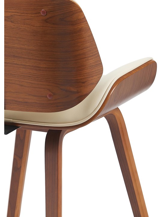 Cadeira para visitantes Beverley couro sintético, nogueira/creme