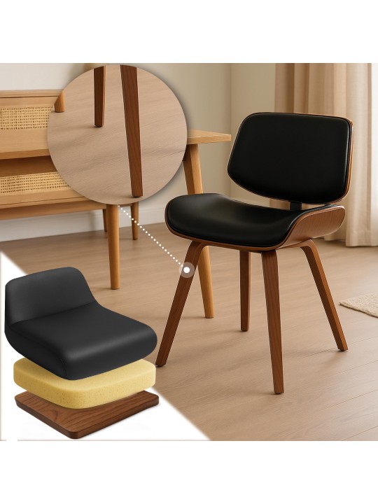 Cadeira para visitantes Beverley couro sintético, nogueira/preto