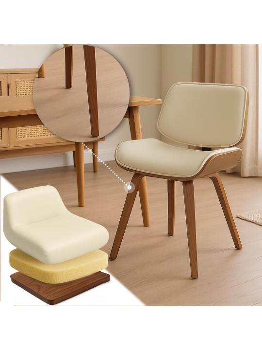 Cadeira para visitantes Beverley couro sintético, nogueira/creme