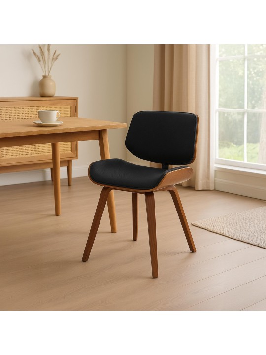 Cadeira para visitantes em tecido Beverley, nogueira/preto