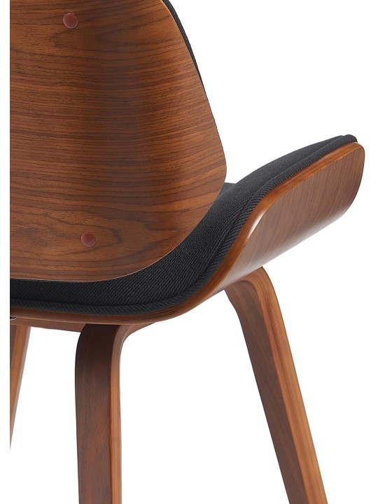 Cadeira para visitantes em tecido Beverley, nogueira/preto