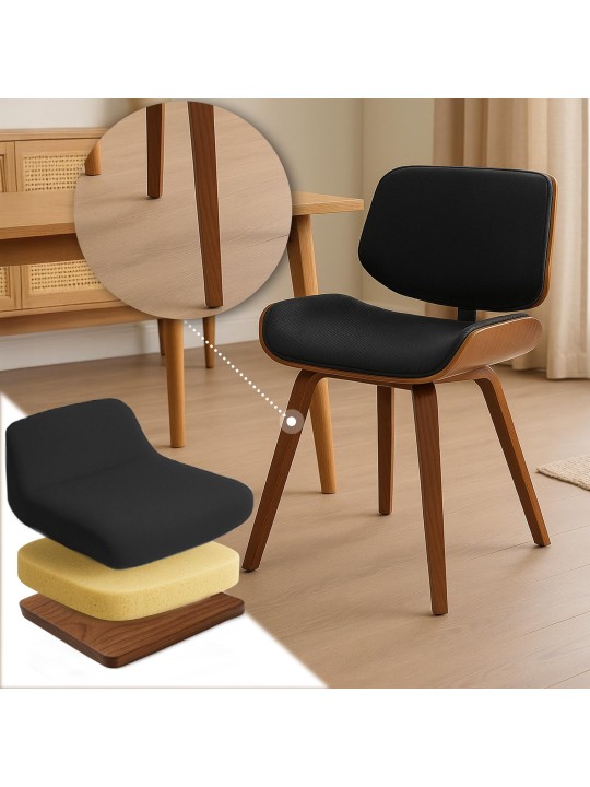 Cadeira para visitantes em tecido Beverley, nogueira/preto