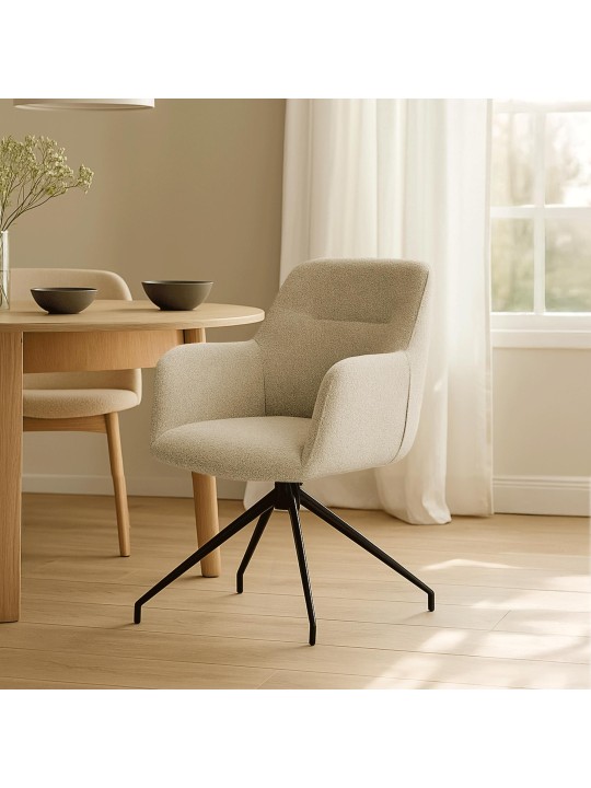 Cadeira da sala de jantar tecido Merlinda Teddy, taupe Cadeira da sala de jantar tecido Merlinda Teddy, taupe