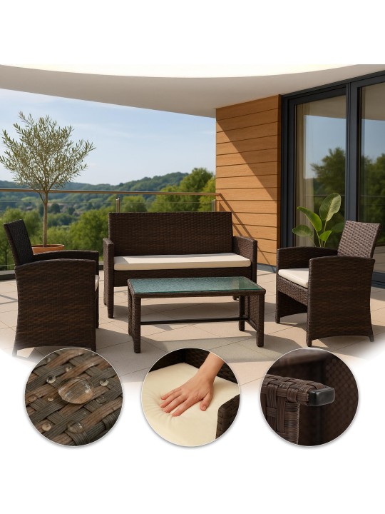 Grupo de assentos Toruba, castanho