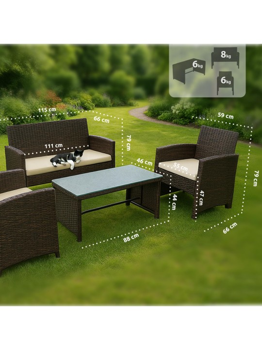Grupo de assentos Toruba, castanho