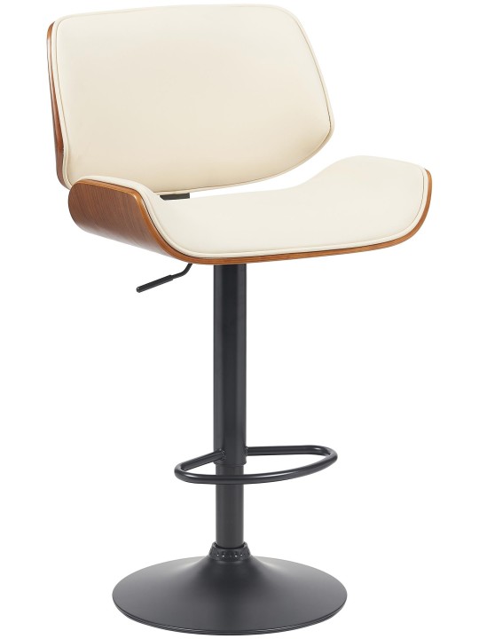Banqueta alta Beverley B couro sintético, nogueira/creme