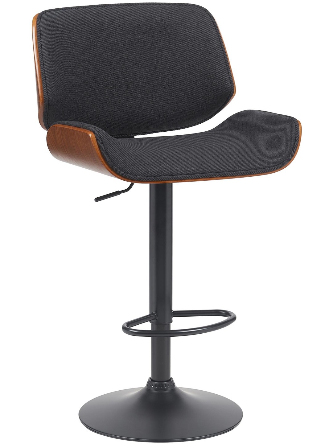 Banqueta alta Beverley B tecido, nogueira/preto