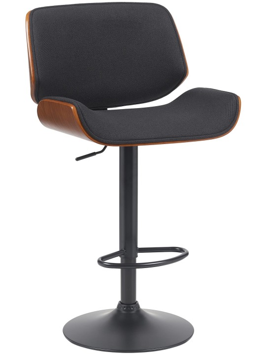Banqueta alta Beverley B tecido, nogueira/preto