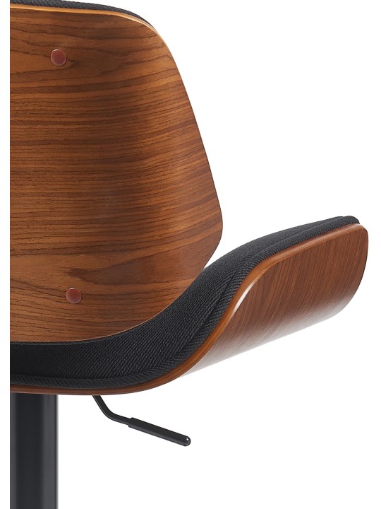 Banqueta alta Beverley B tecido, nogueira/preto