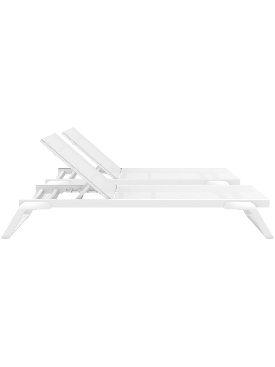 Conjunto de 2 espreguiçadeiras Tropic, branco Conjunto de 2 espreguiçadeiras Tropic, branco