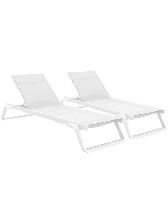 Conjunto de 2 espreguiçadeiras Tropic, branco Conjunto de 2 espreguiçadeiras Tropic, branco