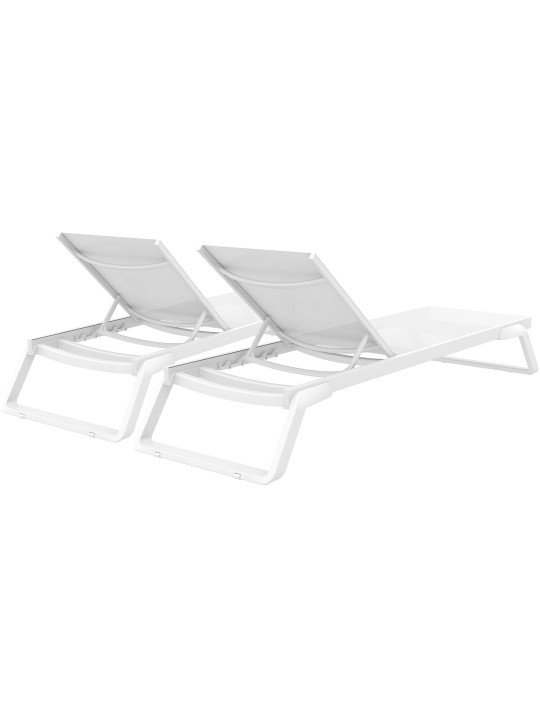 Conjunto de 2 espreguiçadeiras Tropic, branco Conjunto de 2 espreguiçadeiras Tropic, branco