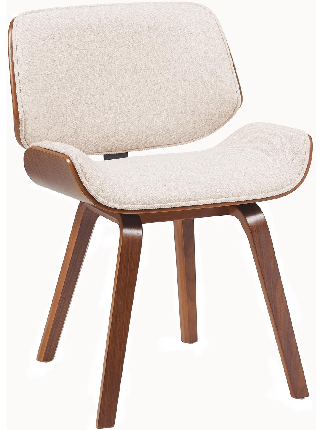 Cadeira para visitantes em tecido Beverley, nogueira/creme