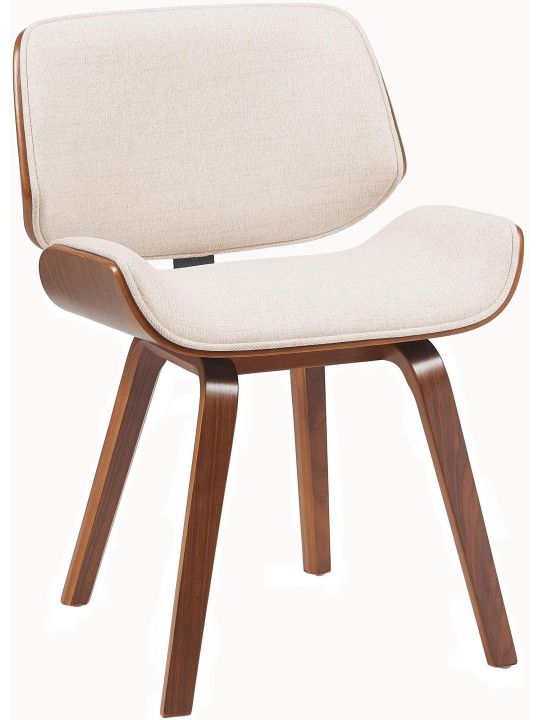 Cadeira para visitantes em tecido Beverley, nogueira/creme